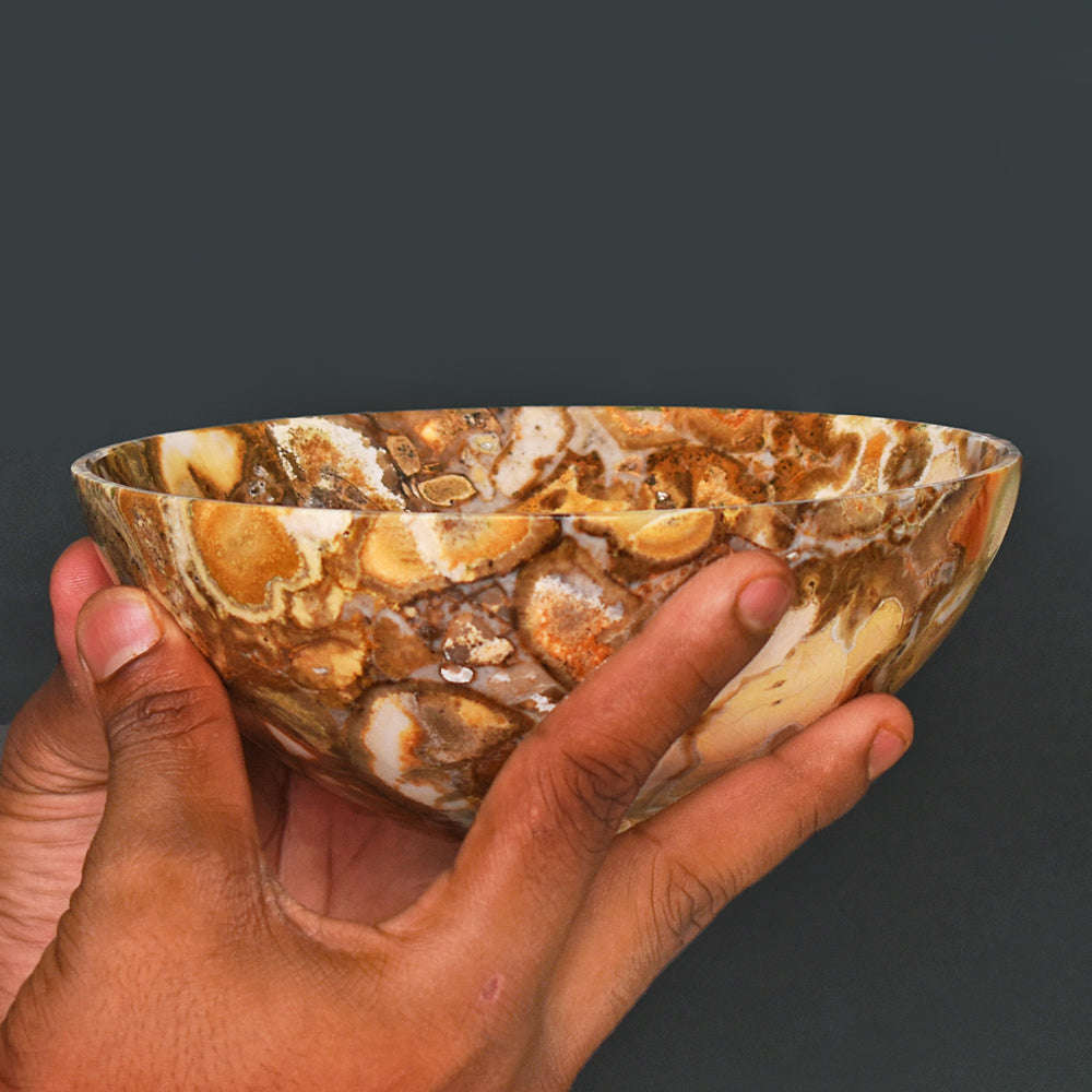 gemsmore:Exclusive Cobra Jasper Hand Carved Genuine Crystal Gemstone Carving Bowl gemsmore:Exclusive Cobra Jasper Hand Carved Genuine Crystal Gemstone Carving Bowl