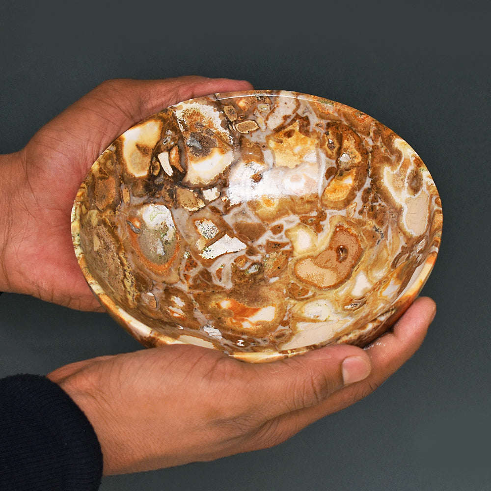 gemsmore:Exclusive Cobra Jasper Hand Carved Genuine Crystal Gemstone Carving Bowl gemsmore:Exclusive Cobra Jasper Hand Carved Genuine Crystal Gemstone Carving Bowl