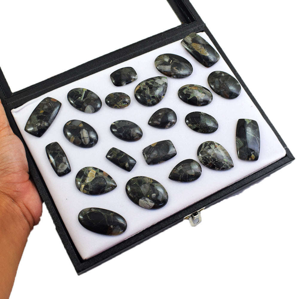 gemsmore:Exclusive Conglomerate Jasper  Untreated Gemstone Cabochon Lot gemsmore:Exclusive Conglomerate Jasper  Untreated Gemstone Cabochon Lot