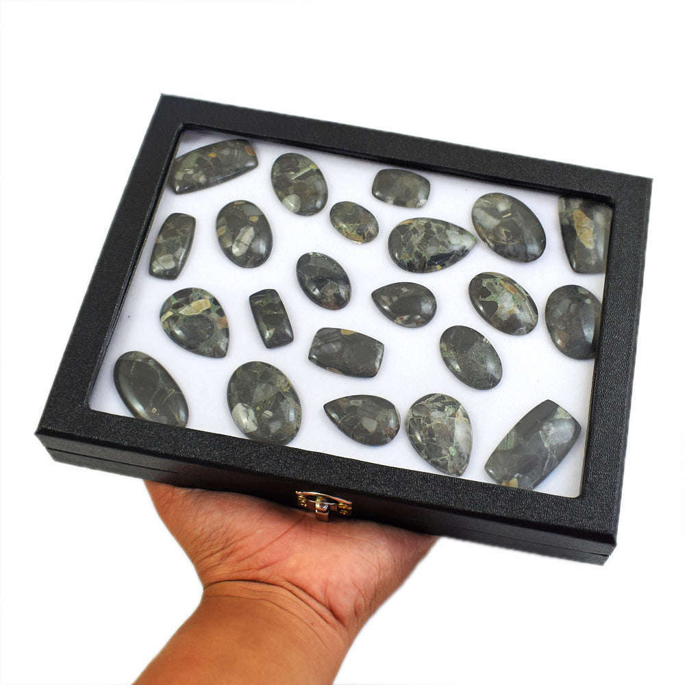 gemsmore:Exclusive Conglomerate Jasper  Untreated Gemstone Cabochon Lot gemsmore:Exclusive Conglomerate Jasper  Untreated Gemstone Cabochon Lot