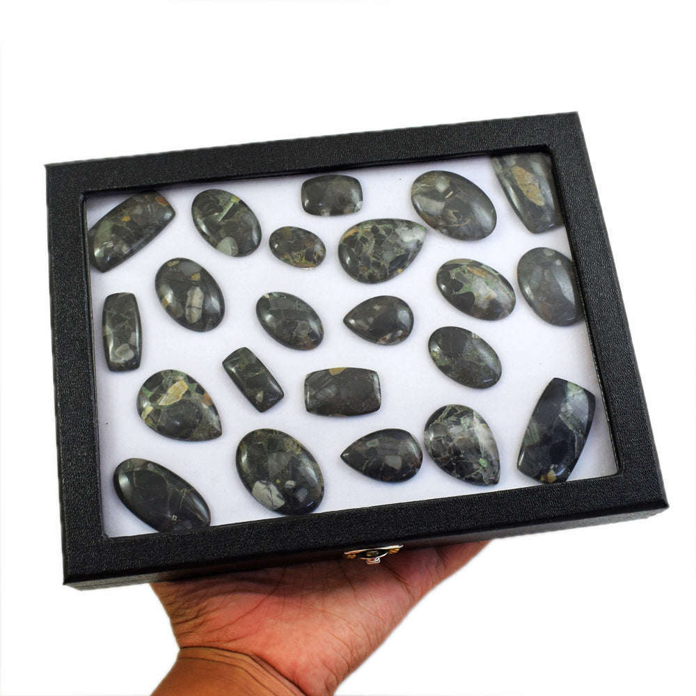 gemsmore:Exclusive Conglomerate Jasper  Untreated Gemstone Cabochon Lot gemsmore:Exclusive Conglomerate Jasper  Untreated Gemstone Cabochon Lot