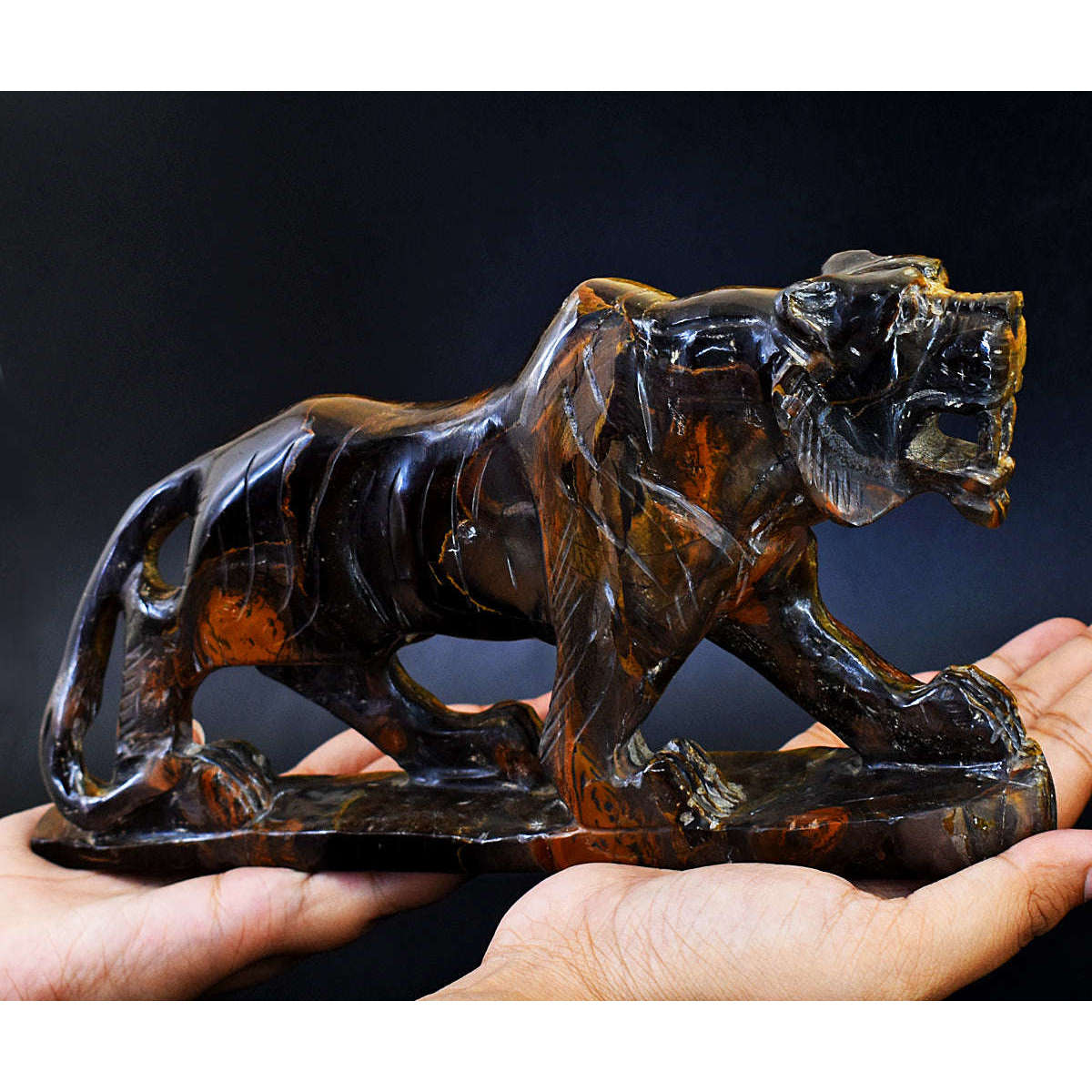gemsmore:Exclusive Golden Tiger Eye Hand Carved Lion gemsmore:Exclusive Golden Tiger Eye Hand Carved Lion