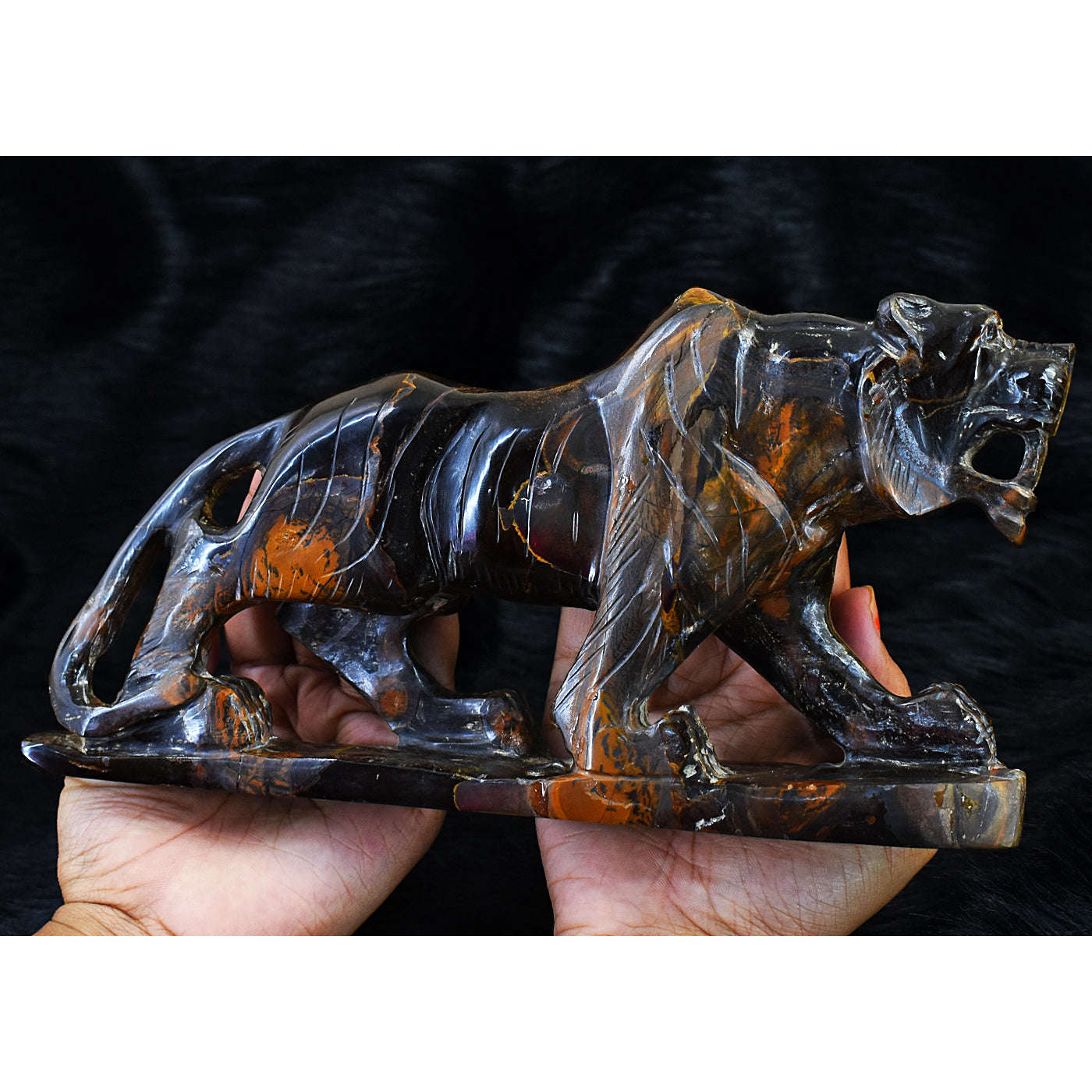 gemsmore:Exclusive Golden Tiger Eye Hand Carved Lion gemsmore:Exclusive Golden Tiger Eye Hand Carved Lion