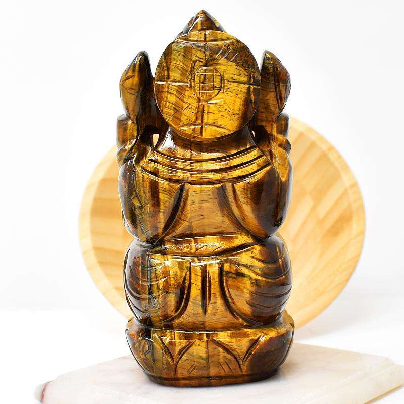 gemsmore:Exclusive Golden Tiger Eye Hand Carved Lord Ganesha gemsmore:Exclusive Golden Tiger Eye Hand Carved Lord Ganesha
