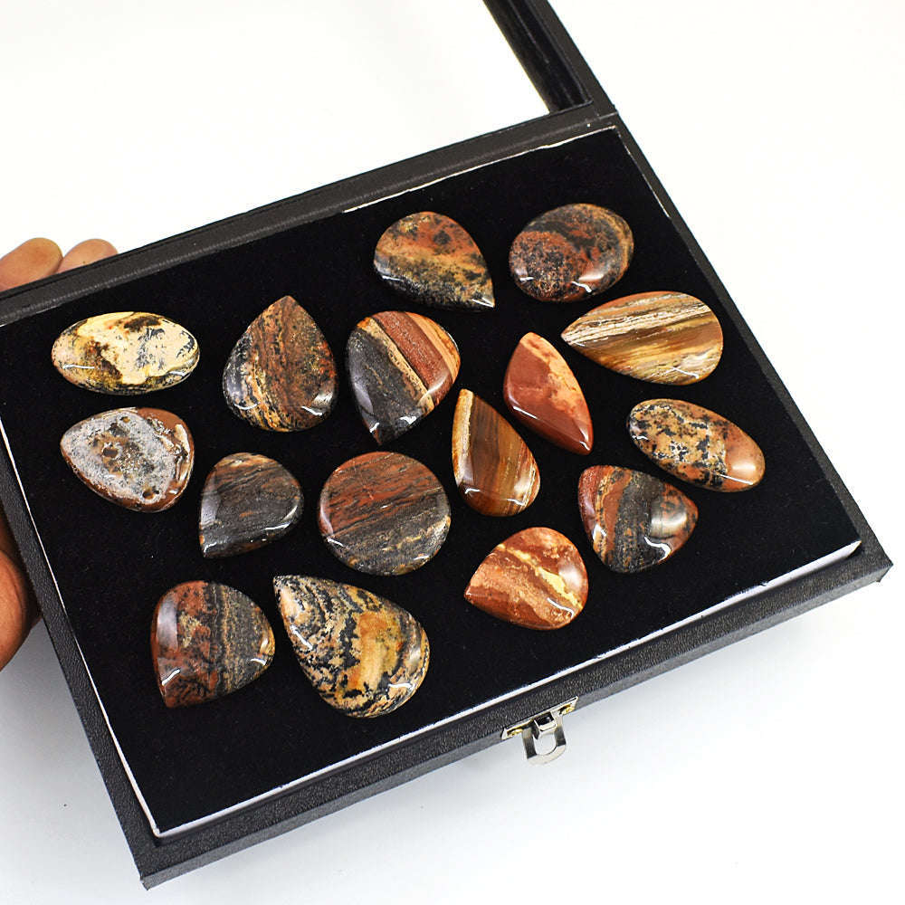 gemsmore:Exclusive Honey Dendrite Untreated Gemstone Cabochon Lot gemsmore:Exclusive Honey Dendrite Untreated Gemstone Cabochon Lot