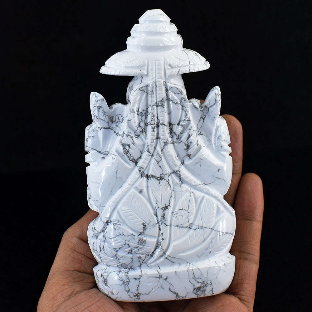 gemsmore:Exclusive Howlite Hand Carved Ganesha gemsmore:Exclusive Howlite Hand Carved Ganesha