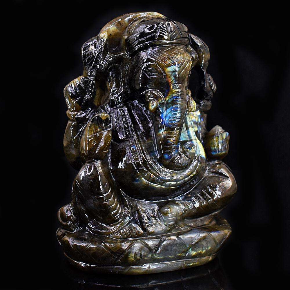 gemsmore:Exclusive Labradorite Hand Carved Genuine Crystal Gemstone Carving Lord Ganesha gemsmore:Exclusive Labradorite Hand Carved Genuine Crystal Gemstone Carving Lord Ganesha