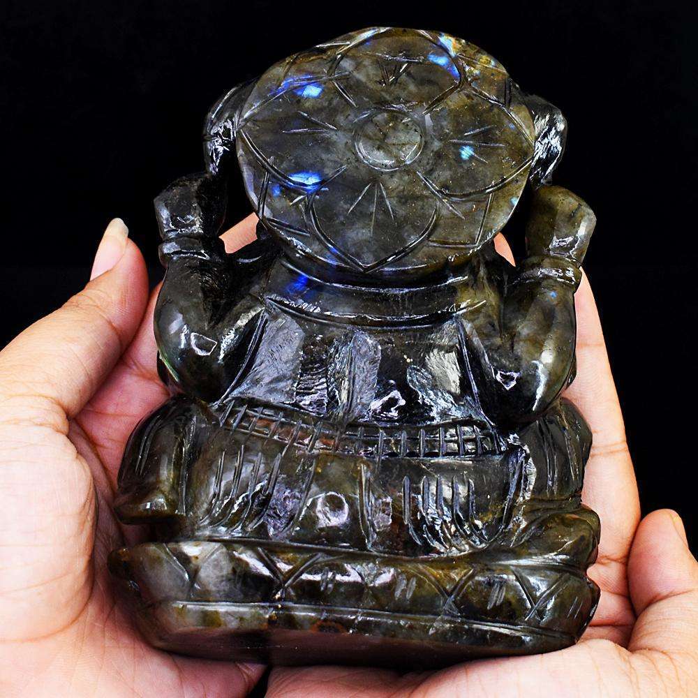 gemsmore:Exclusive Labradorite Hand Carved Genuine Crystal Gemstone Carving Lord Ganesha gemsmore:Exclusive Labradorite Hand Carved Genuine Crystal Gemstone Carving Lord Ganesha