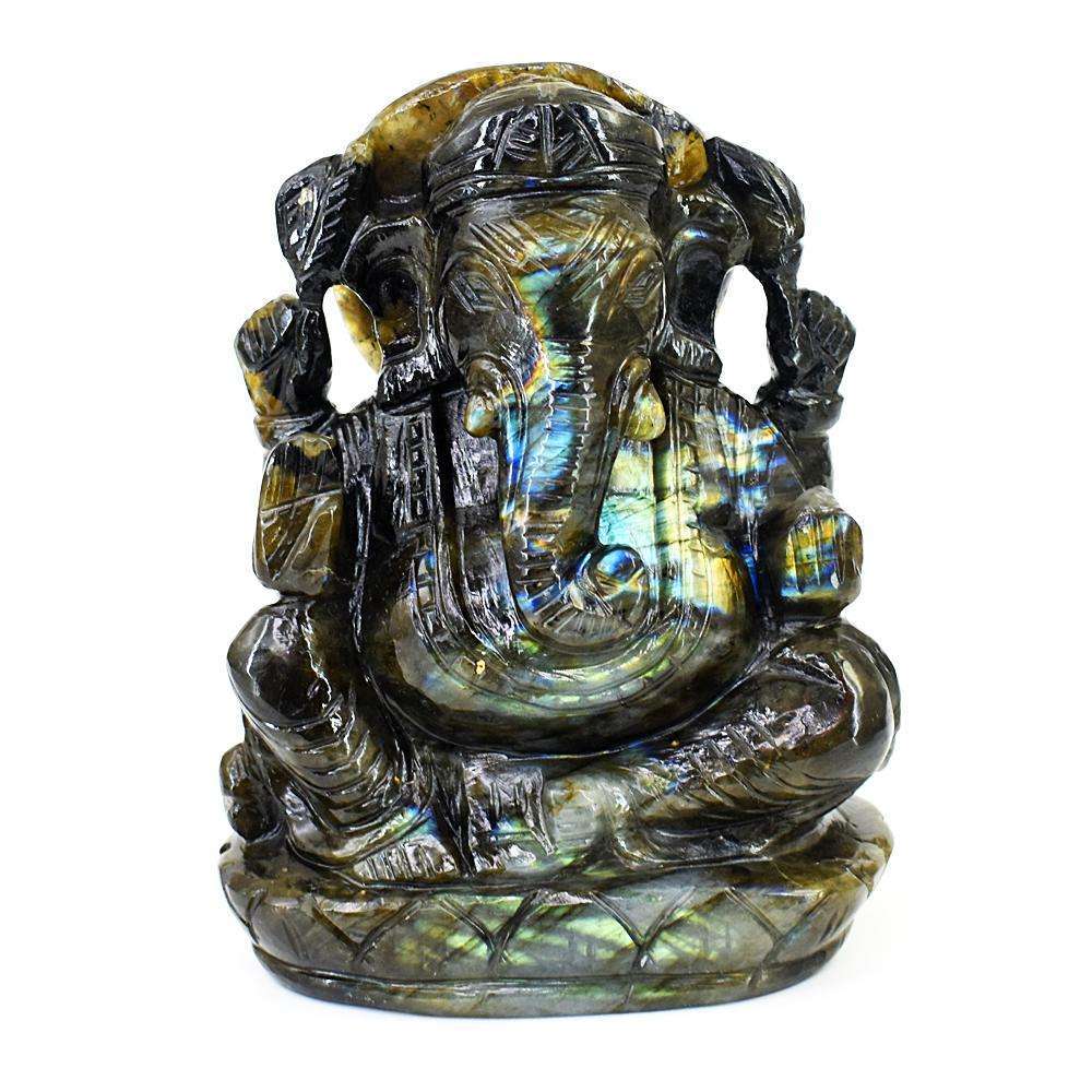 gemsmore:Exclusive Labradorite Hand Carved Genuine Crystal Gemstone Carving Lord Ganesha gemsmore:Exclusive Labradorite Hand Carved Genuine Crystal Gemstone Carving Lord Ganesha