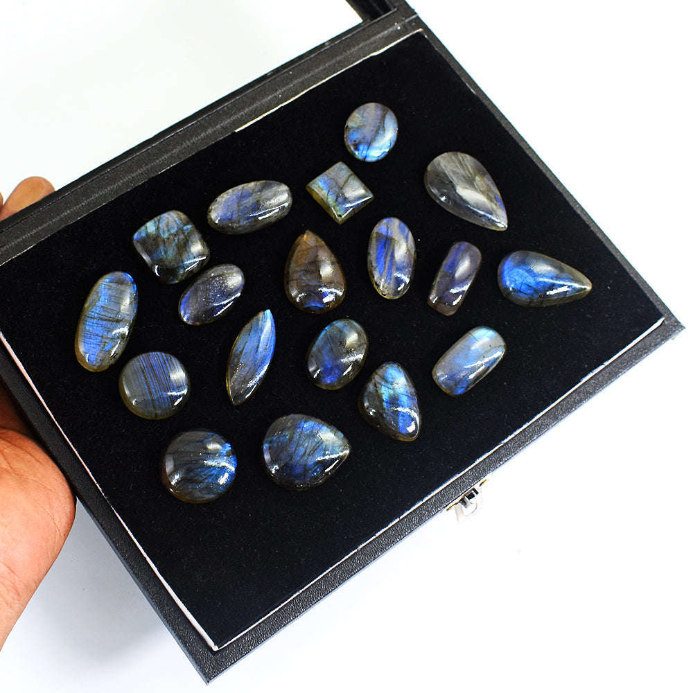 gemsmore:Exclusive Labradorite Untreated Gemstone Cabochon Lot gemsmore:Exclusive Labradorite Untreated Gemstone Cabochon Lot