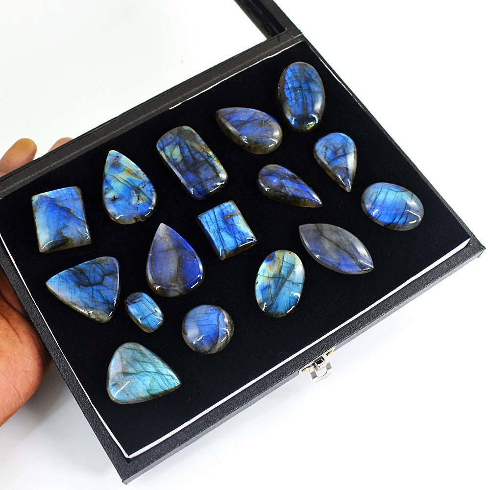 gemsmore:Exclusive Labradorite Untreated Gemstone Cabochon Lot gemsmore:Exclusive Labradorite Untreated Gemstone Cabochon Lot