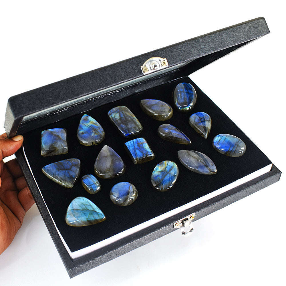 gemsmore:Exclusive Labradorite Untreated Gemstone Cabochon Lot gemsmore:Exclusive Labradorite Untreated Gemstone Cabochon Lot