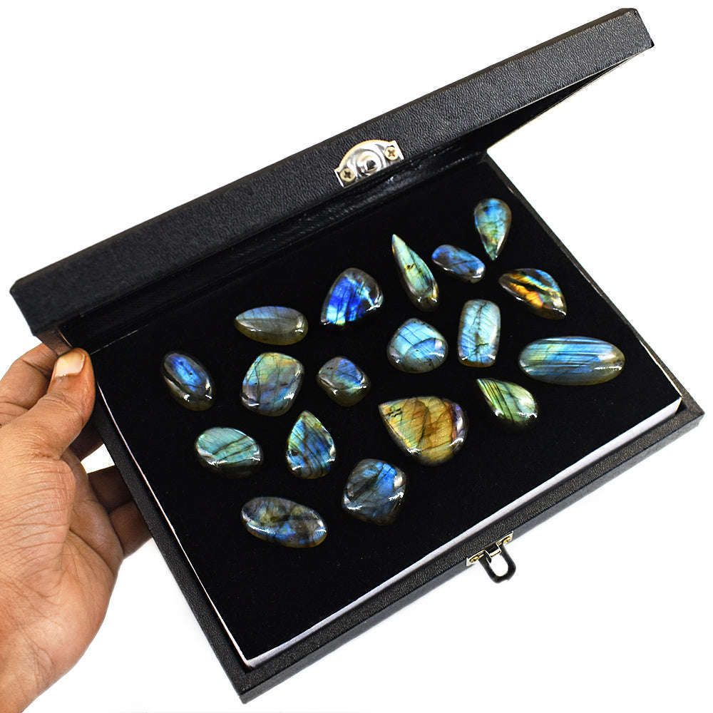 gemsmore:Exclusive Labradorite Untreated Gemstone Cabochon Lot gemsmore:Exclusive Labradorite Untreated Gemstone Cabochon Lot