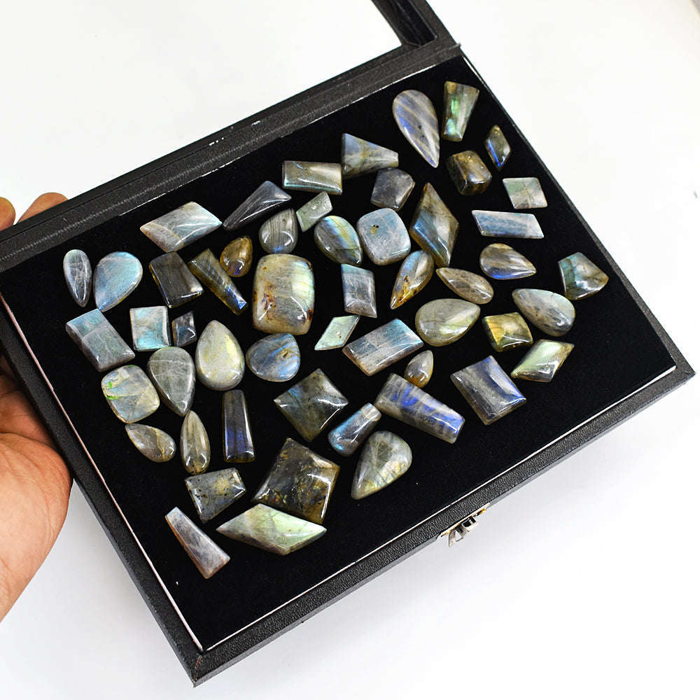 gemsmore:Exclusive Labradorite Untreated Gemstone Cabochon Lot gemsmore:Exclusive Labradorite Untreated Gemstone Cabochon Lot