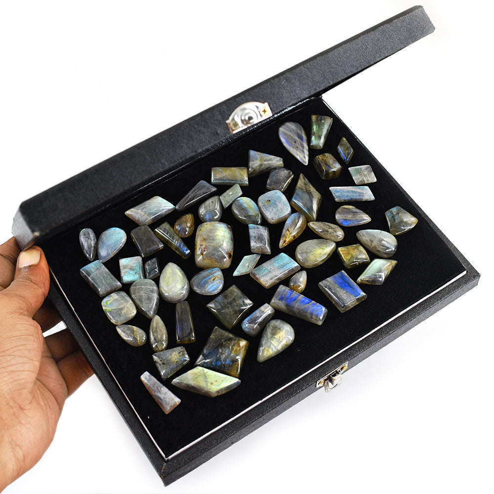 gemsmore:Exclusive Labradorite Untreated Gemstone Cabochon Lot gemsmore:Exclusive Labradorite Untreated Gemstone Cabochon Lot
