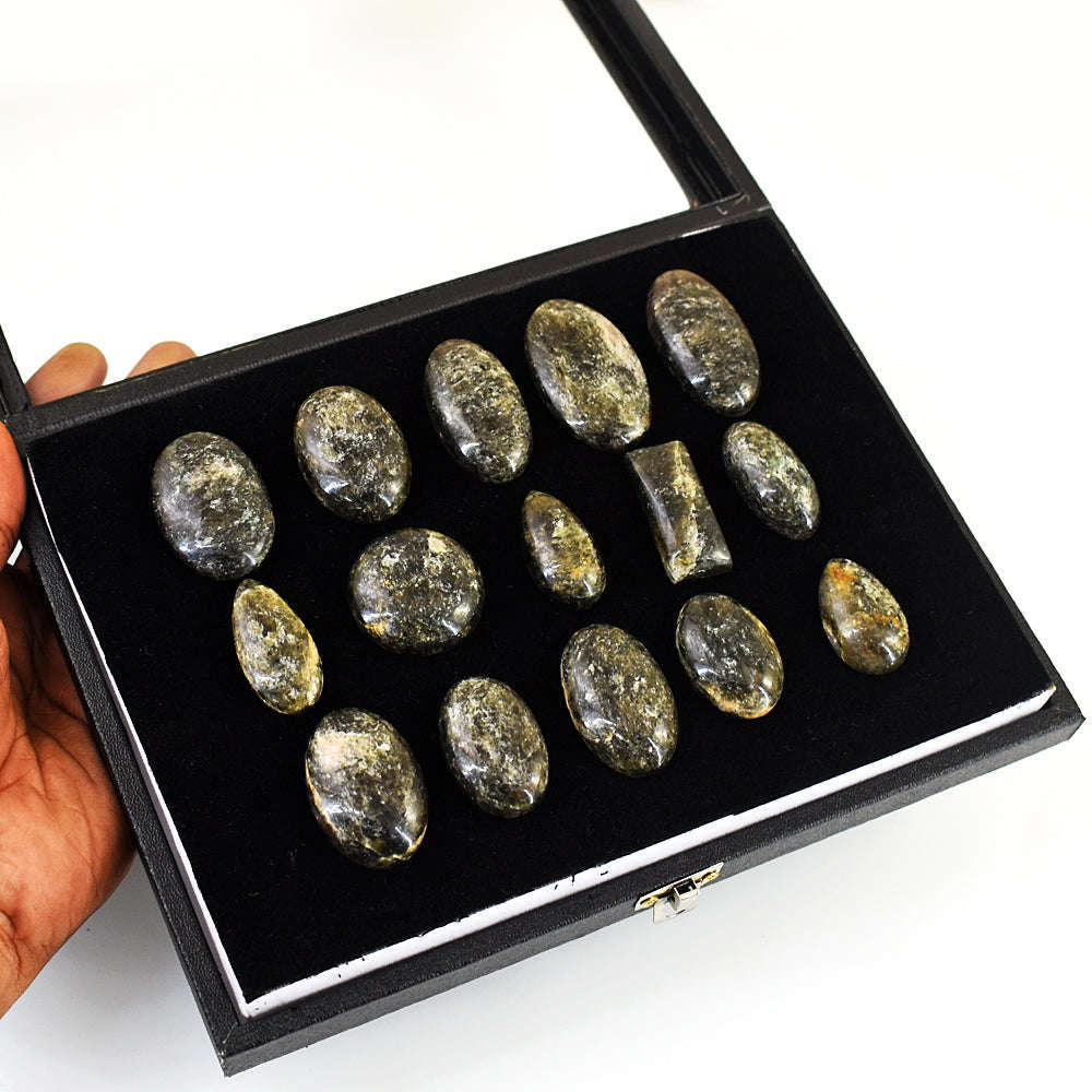 gemsmore:Exclusive Larvikite Untreated Gemstone Cabochon Lot gemsmore:Exclusive Larvikite Untreated Gemstone Cabochon Lot