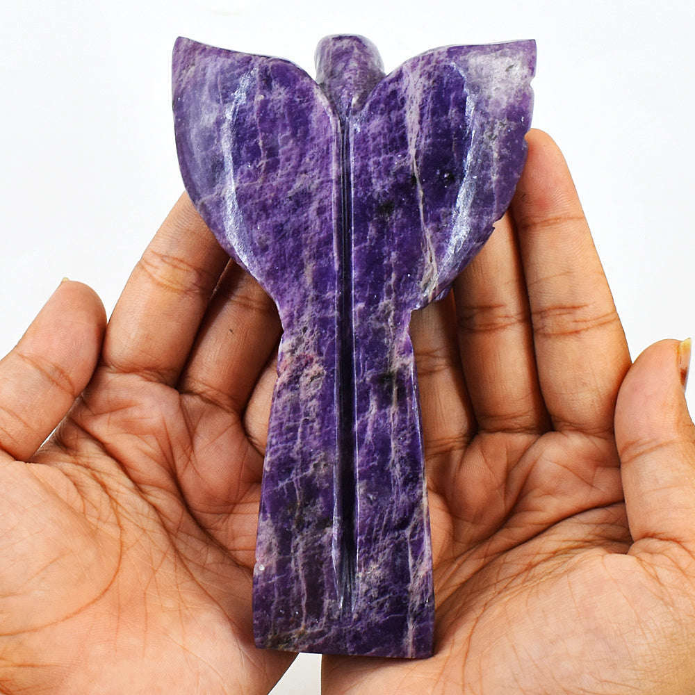 gemsmore:Exclusive Lepidolite Hand Carved Genuine Crystal Gemstone Carving Praying Angel gemsmore:Exclusive Lepidolite Hand Carved Genuine Crystal Gemstone Carving Praying Angel