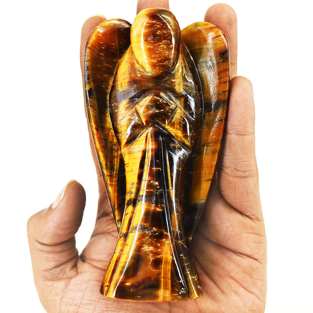 gemsmore:Exclusive Marra Mamba Tiger Eye Hand Carved Genuine Crystal Gemstone Carving Angel gemsmore:Exclusive Marra Mamba Tiger Eye Hand Carved Genuine Crystal Gemstone Carving Angel