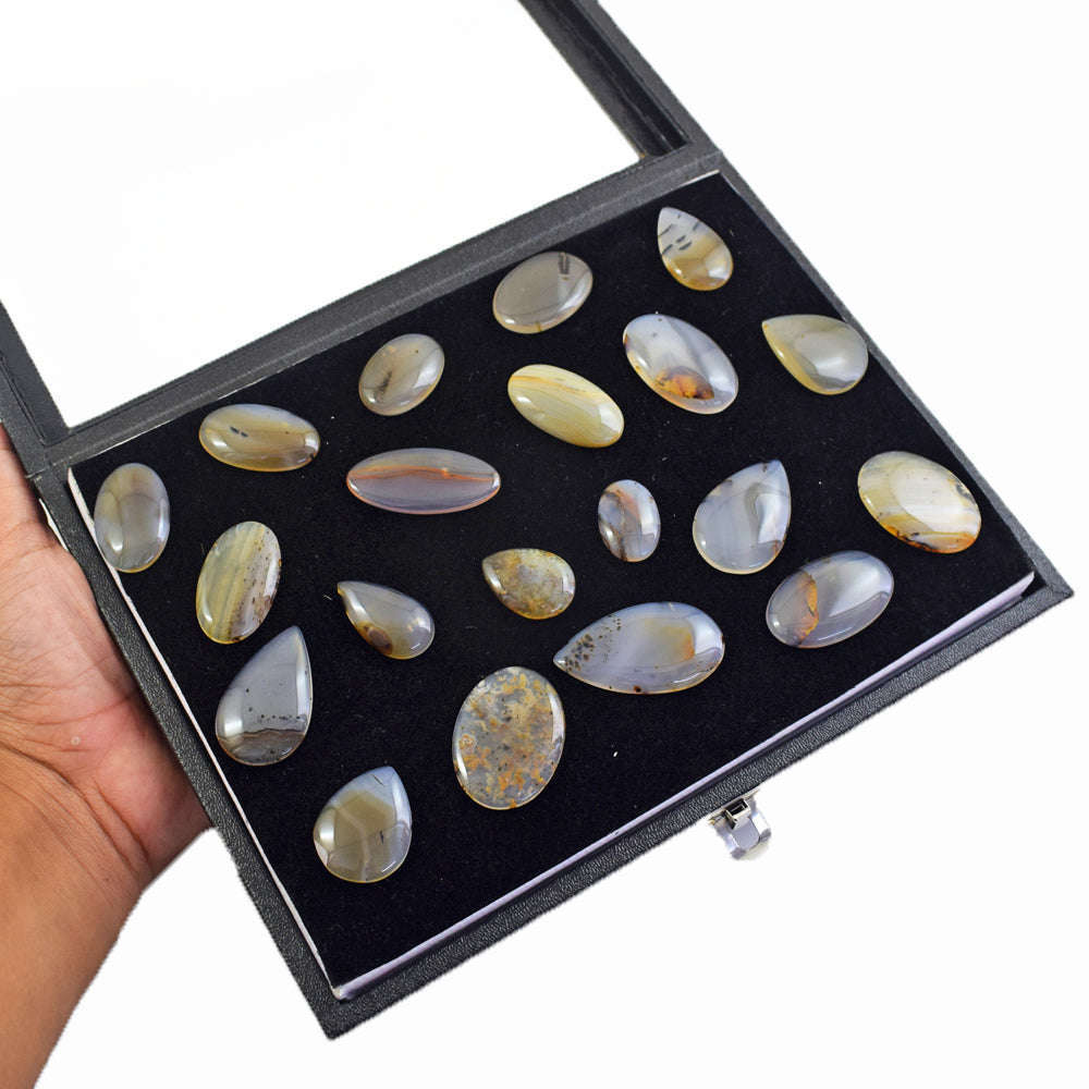 gemsmore:Exclusive Montana Agate  Untreated Gemstone Cabochon Lot gemsmore:Exclusive Montana Agate  Untreated Gemstone Cabochon Lot