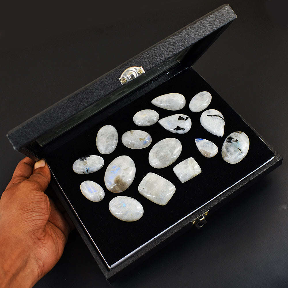 gemsmore:Exclusive Moonstone Untreated Gemstone Cabochon Lot gemsmore:Exclusive Moonstone Untreated Gemstone Cabochon Lot