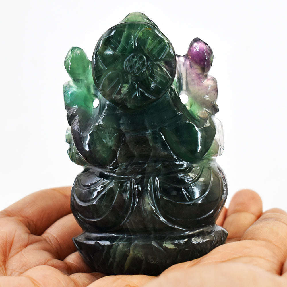 gemsmore:Exclusive Multicolor Fluorite Hand Carved Lord Ganesha gemsmore:Exclusive Multicolor Fluorite Hand Carved Lord Ganesha