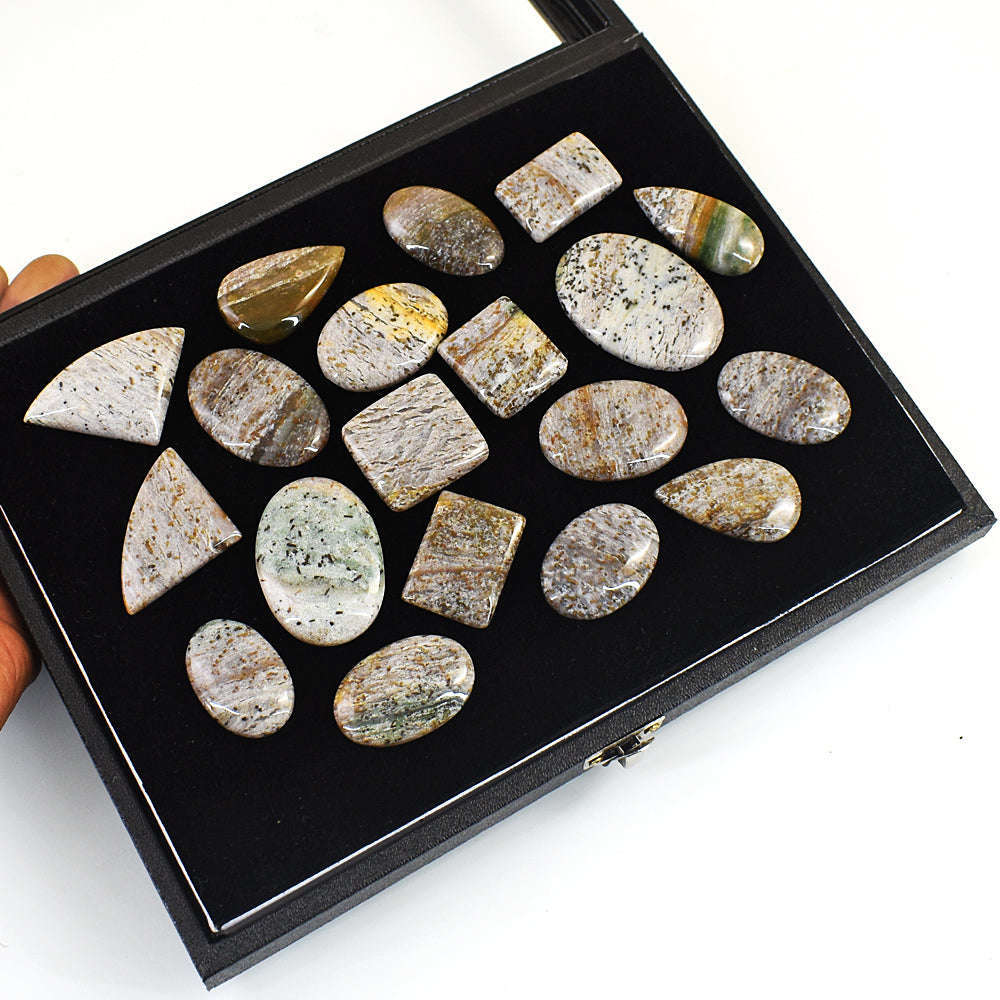 gemsmore:Exclusive Ocean Agate Untreated Gemstone Cabochon Lot gemsmore:Exclusive Ocean Agate Untreated Gemstone Cabochon Lot