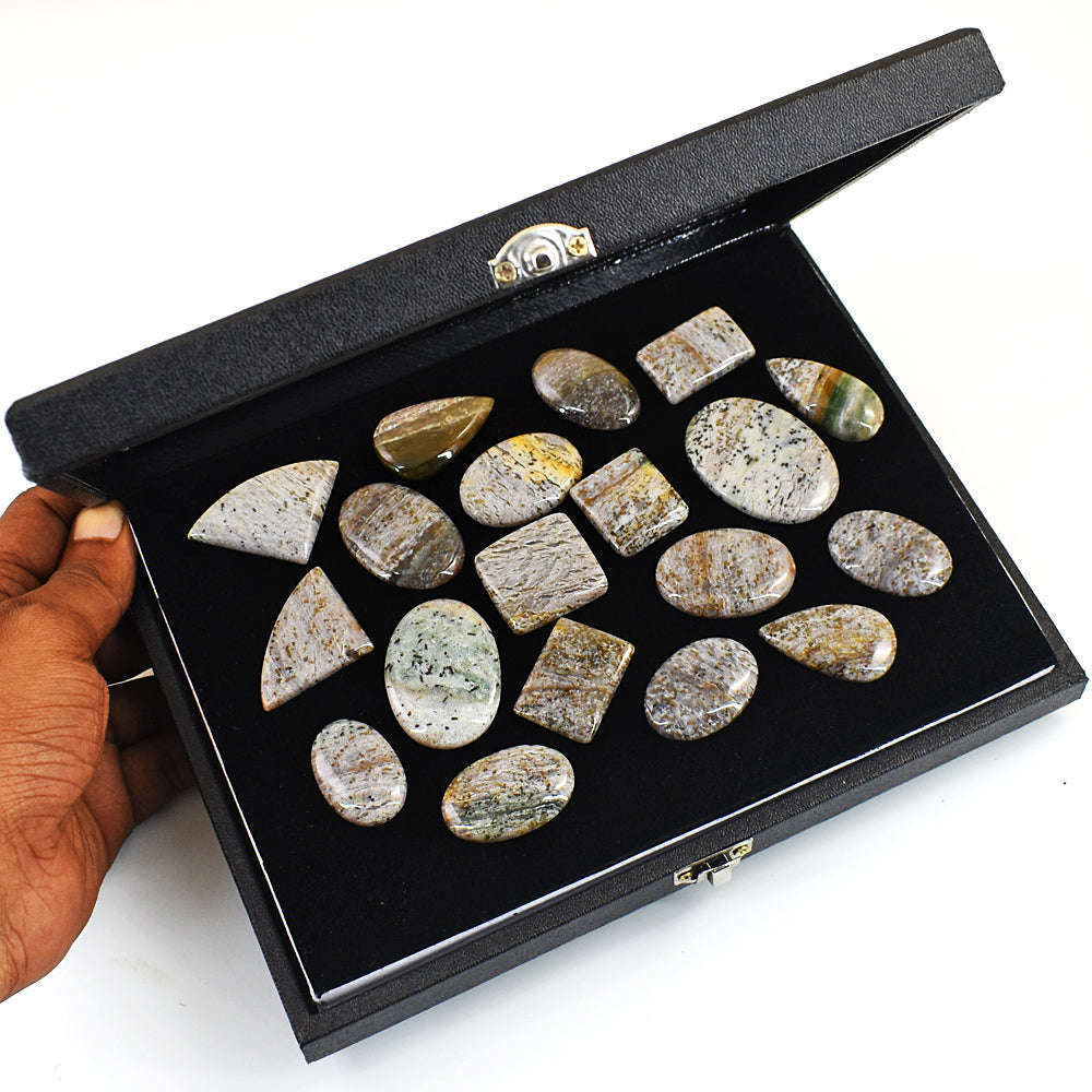 gemsmore:Exclusive Ocean Agate Untreated Gemstone Cabochon Lot gemsmore:Exclusive Ocean Agate Untreated Gemstone Cabochon Lot