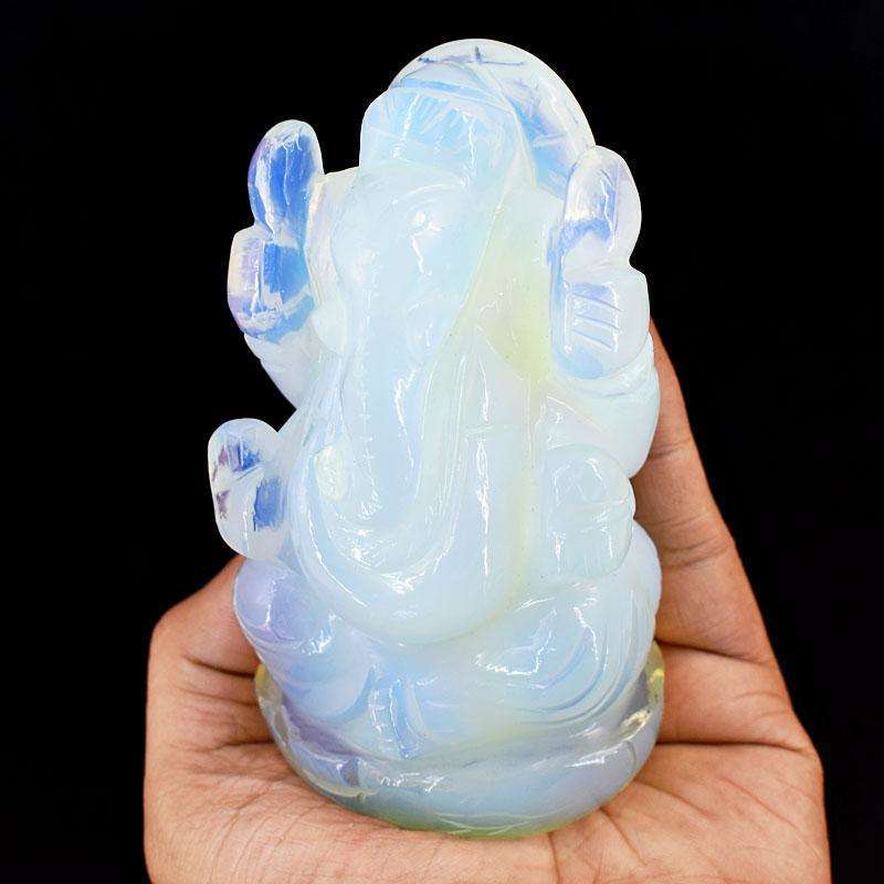 gemsmore:Exclusive Opalite Hand Carved Genuine Crystal Gemstone Carving Lord Ganesha gemsmore:Exclusive Opalite Hand Carved Genuine Crystal Gemstone Carving Lord Ganesha