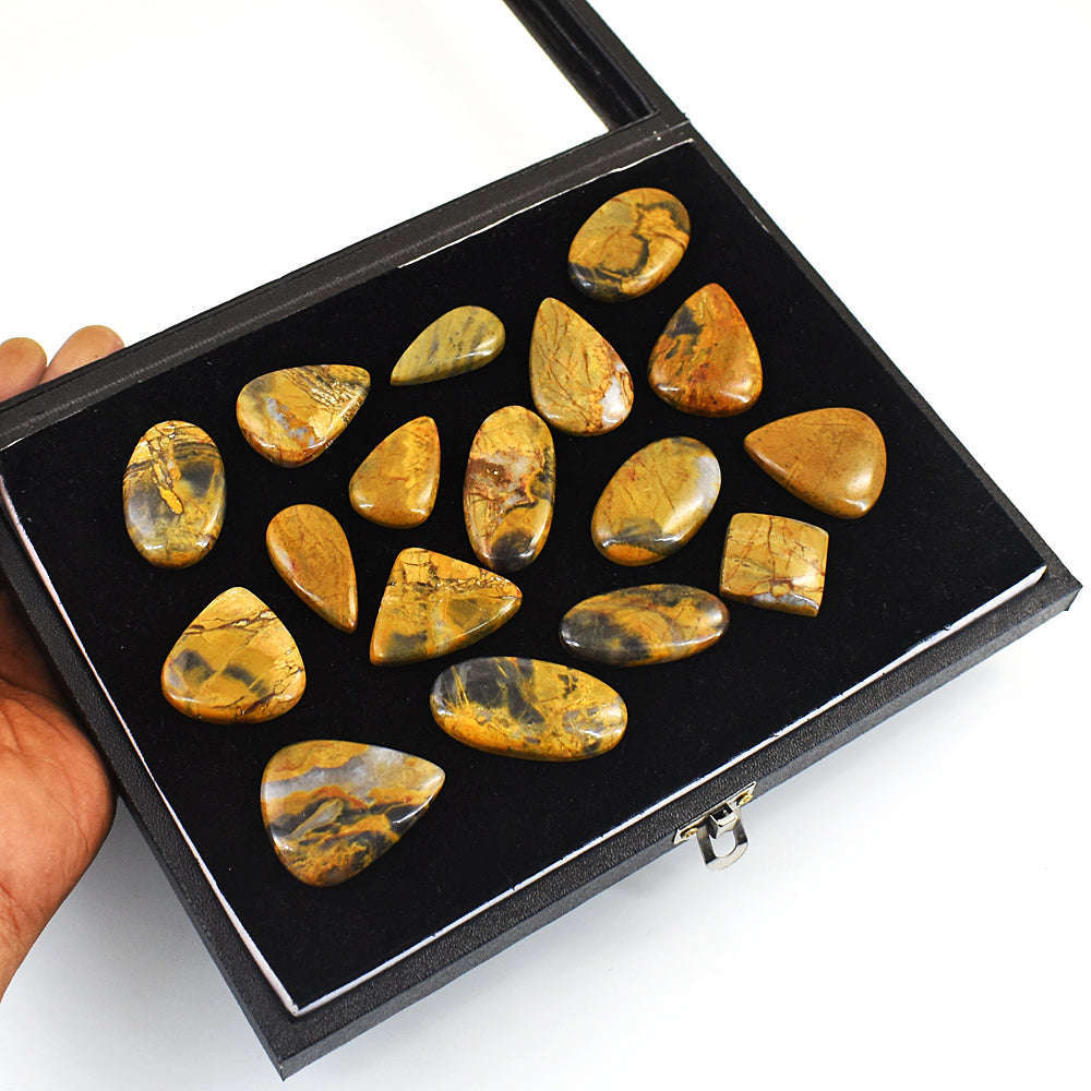 gemsmore:Exclusive Pietresite Jasper Untreated Gemstone Cabochon Lot gemsmore:Exclusive Pietresite Jasper Untreated Gemstone Cabochon Lot