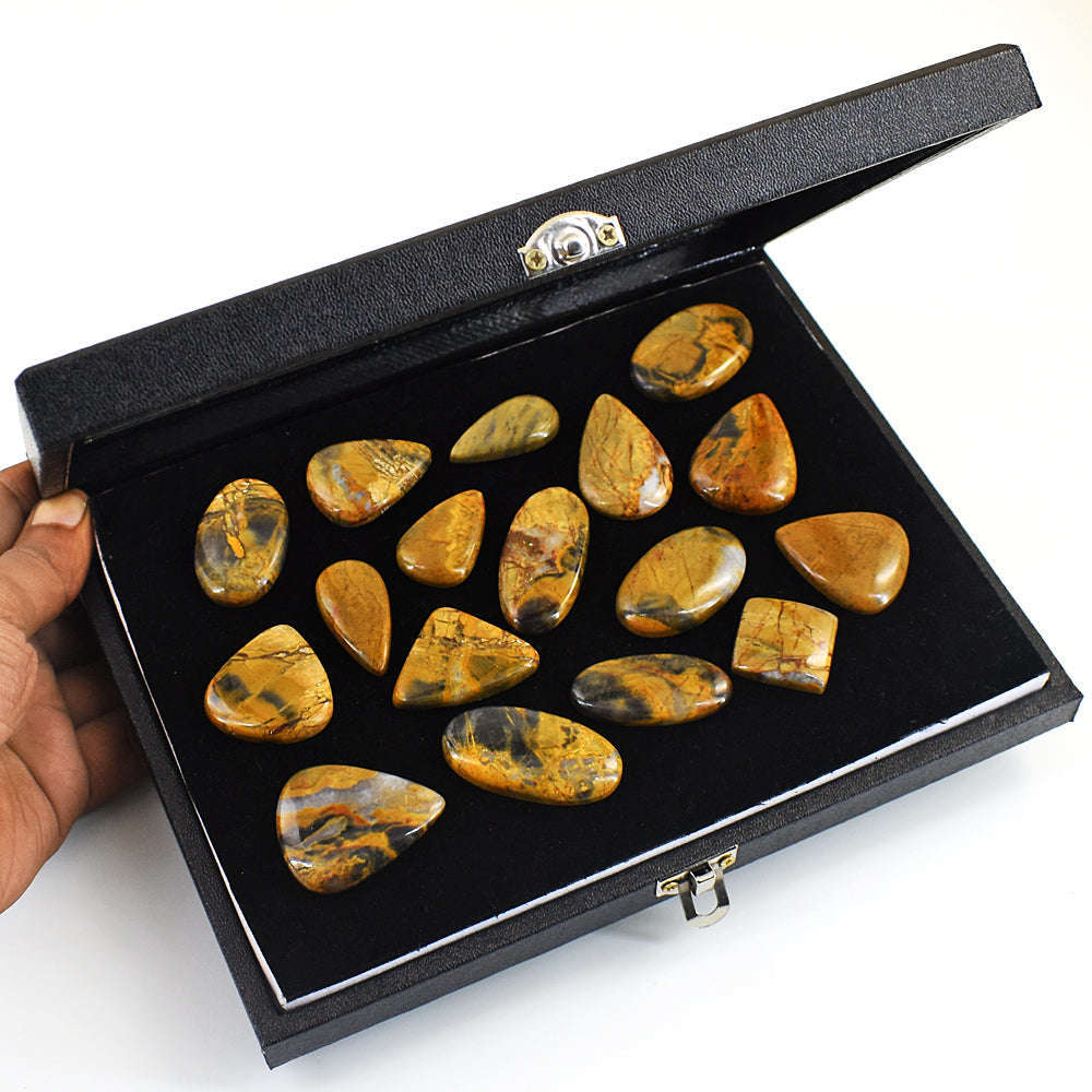 gemsmore:Exclusive Pietresite Jasper Untreated Gemstone Cabochon Lot gemsmore:Exclusive Pietresite Jasper Untreated Gemstone Cabochon Lot