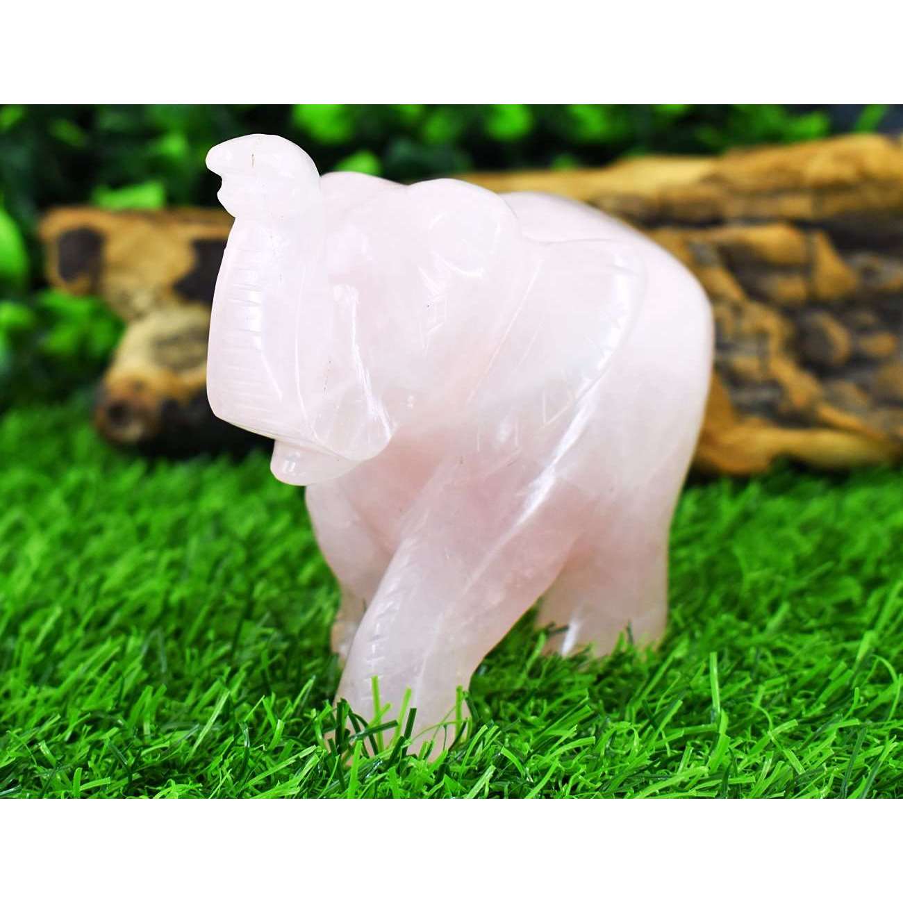 gemsmore:Exclusive Rose Quartz Hand Carved Genuine Crystal Gemstone Carving Elephant gemsmore:Exclusive Rose Quartz Hand Carved Genuine Crystal Gemstone Carving Elephant