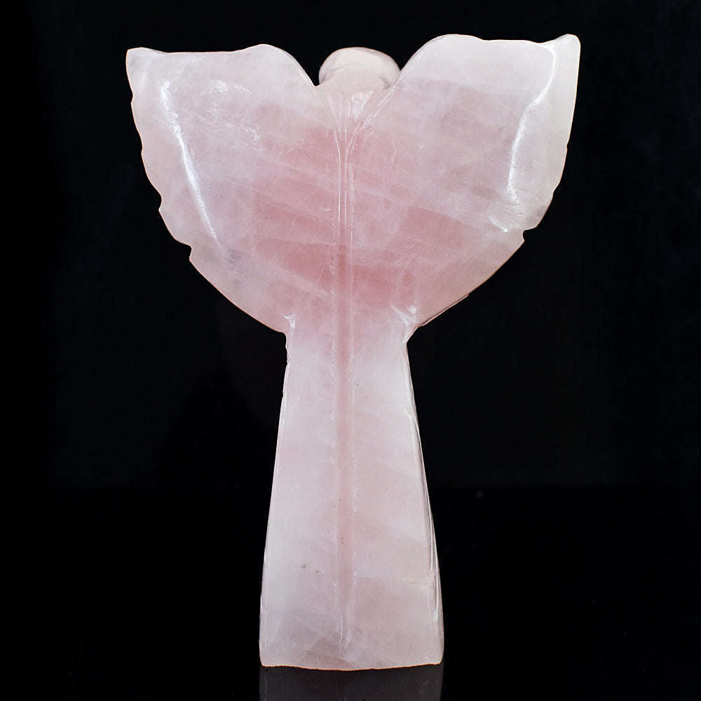 gemsmore:Exclusive Rose Quartz Hand Carved Healing Praying Angel gemsmore:Exclusive Rose Quartz Hand Carved Healing Praying Angel