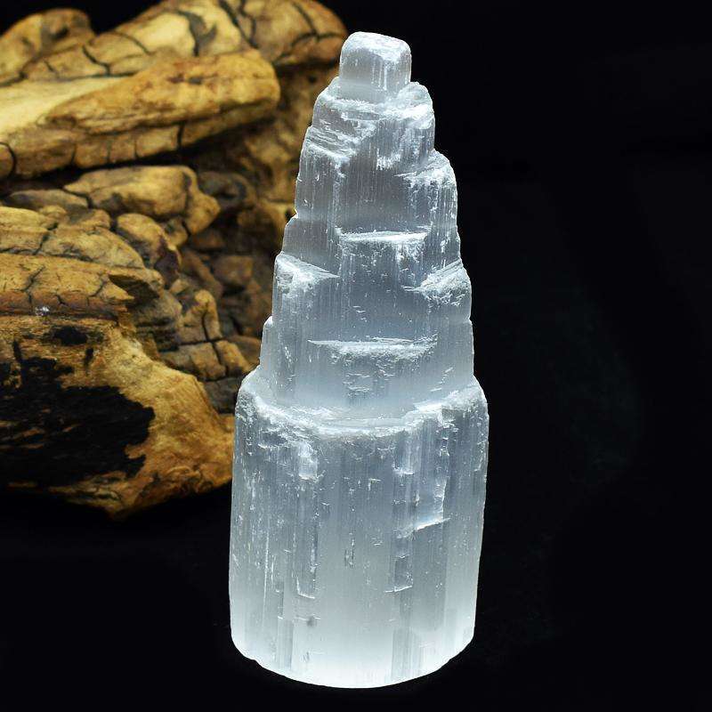 gemsmore:Exclusive Selenite Carved Healing Crystal Tower gemsmore:Exclusive Selenite Carved Healing Crystal Tower