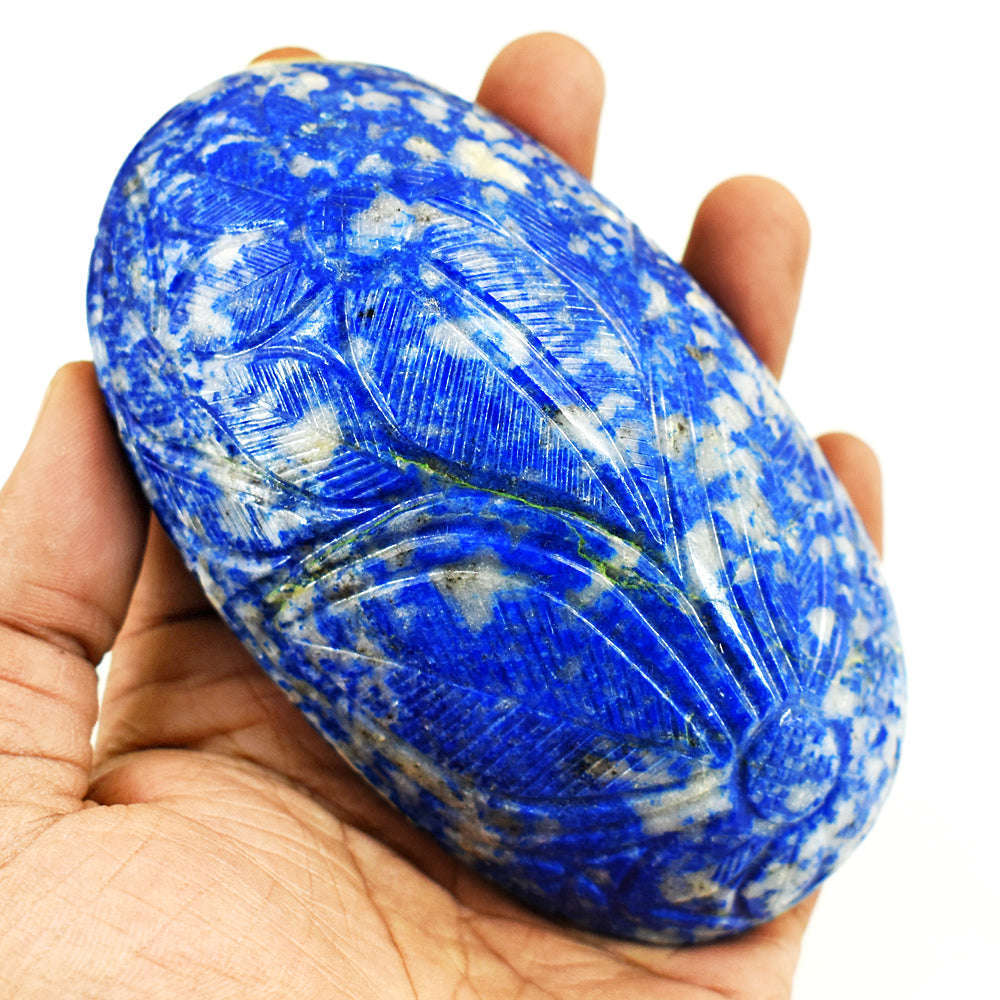 gemsmore:Exclusive Snow  Hand Carved Genuine Crystal Gemstone Carving Mughal Carved Cabochon gemsmore:Exclusive Snow  Hand Carved Genuine Crystal Gemstone Carving Mughal Carved Cabochon