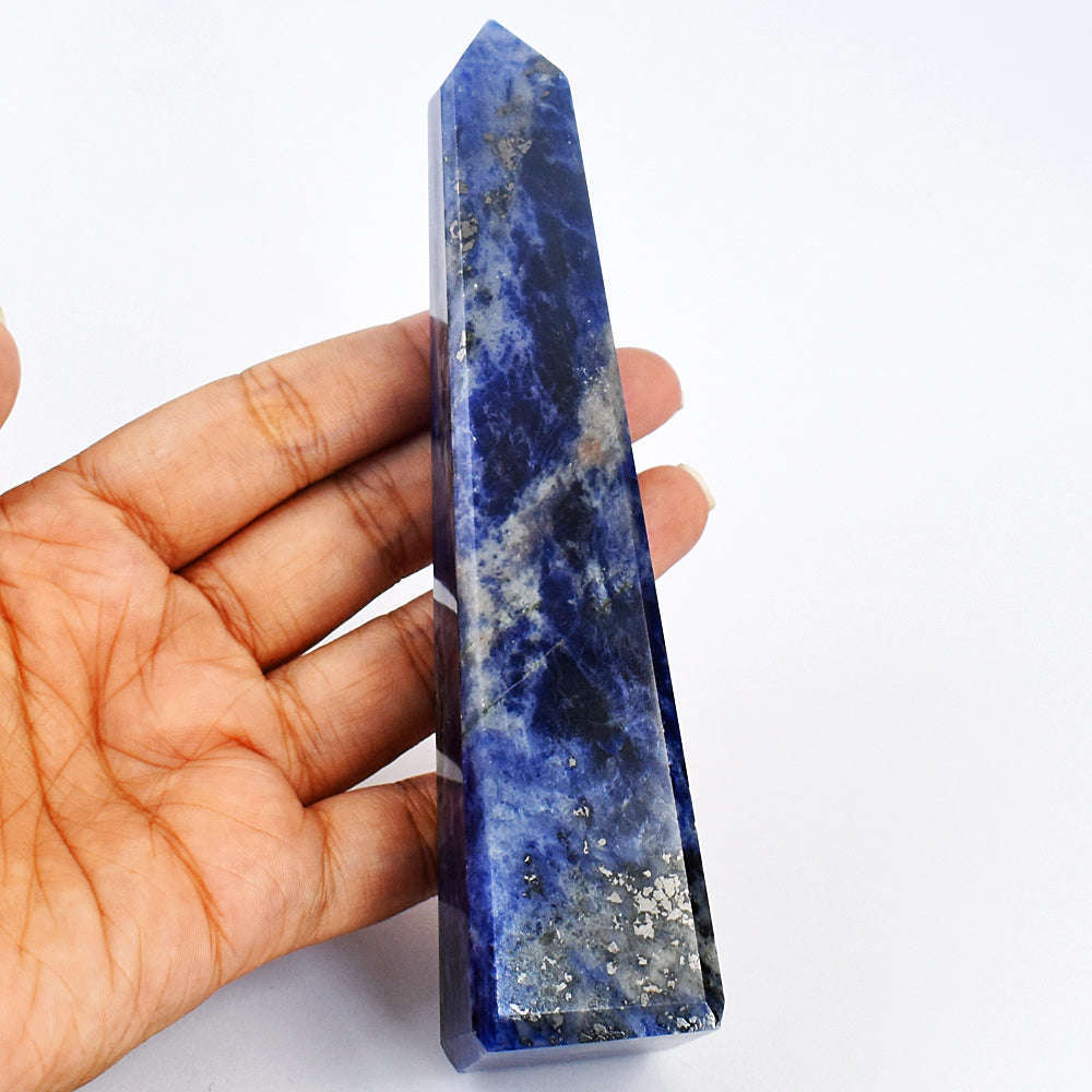 gemsmore:Exclusive Sodalite Carved Healing Crystal Tower gemsmore:Exclusive Sodalite Carved Healing Crystal Tower