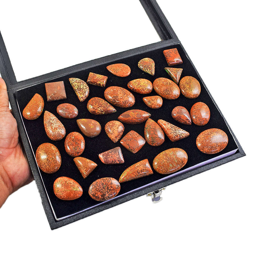 gemsmore:Exclusive Spider Web Jasper Untreated Gemstone Cabochon Lot gemsmore:Exclusive Spider Web Jasper Untreated Gemstone Cabochon Lot