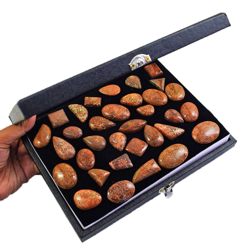 gemsmore:Exclusive Spider Web Jasper Untreated Gemstone Cabochon Lot gemsmore:Exclusive Spider Web Jasper Untreated Gemstone Cabochon Lot