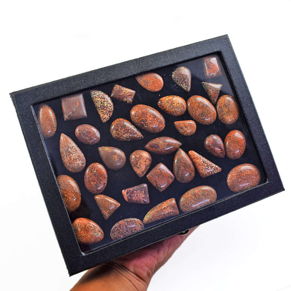 gemsmore:Exclusive Spider Web Jasper Untreated Gemstone Cabochon Lot gemsmore:Exclusive Spider Web Jasper Untreated Gemstone Cabochon Lot