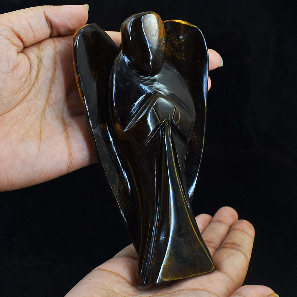 gemsmore:Exclusive Tiger Eye  Hand Carved Angel gemsmore:Exclusive Tiger Eye  Hand Carved Angel