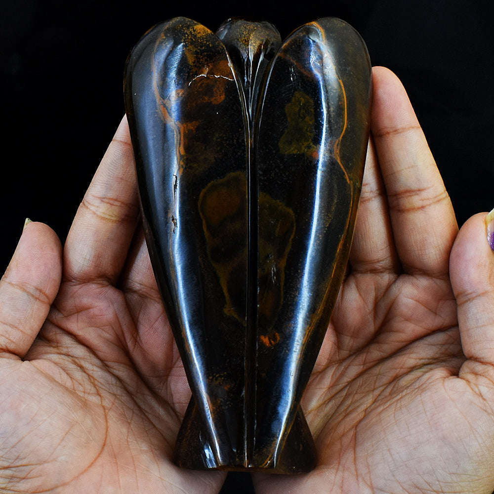 gemsmore:Exclusive Tiger Eye  Hand Carved Angel gemsmore:Exclusive Tiger Eye  Hand Carved Angel