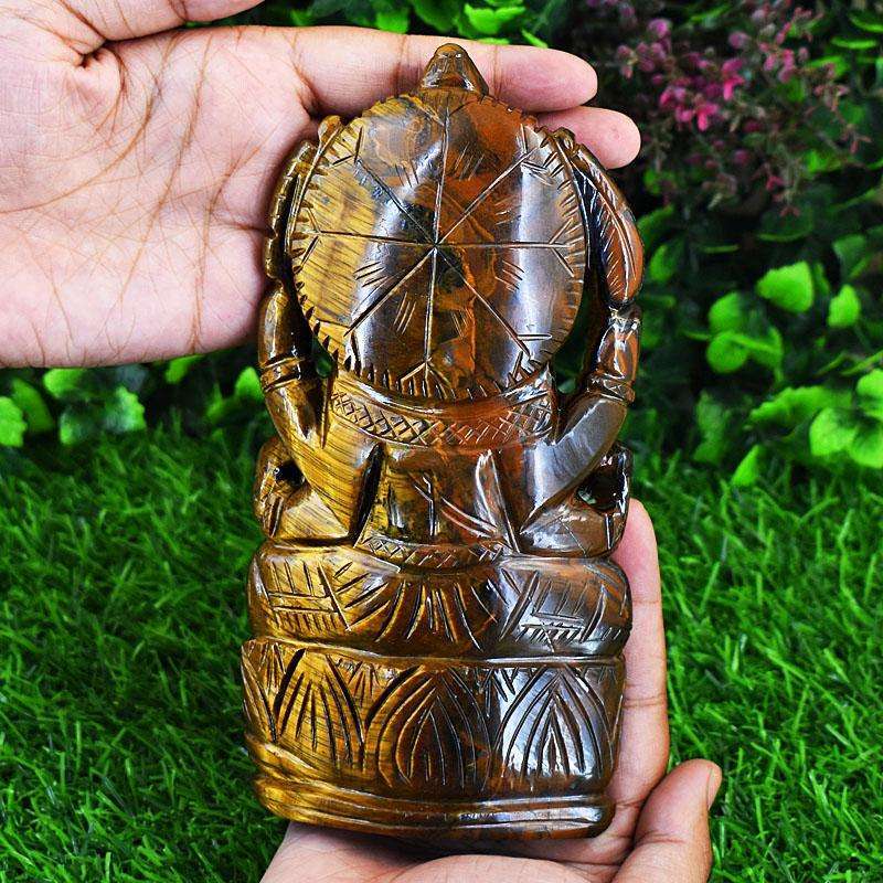gemsmore:Exclusive Tiger Eye Hand Carved Genuine Crystal Gemstone Carving Lord Ganesha gemsmore:Exclusive Tiger Eye Hand Carved Genuine Crystal Gemstone Carving Lord Ganesha