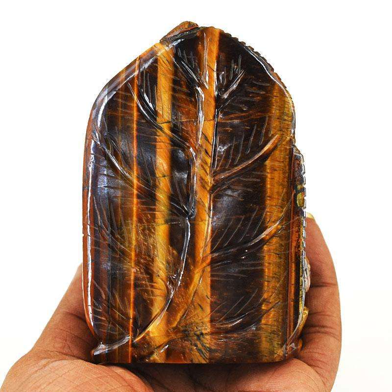 gemsmore:Exclusive Tiger Eye Hand Carved Genuine Crystal Gemstone Carving Lord Ganesha gemsmore:Exclusive Tiger Eye Hand Carved Genuine Crystal Gemstone Carving Lord Ganesha