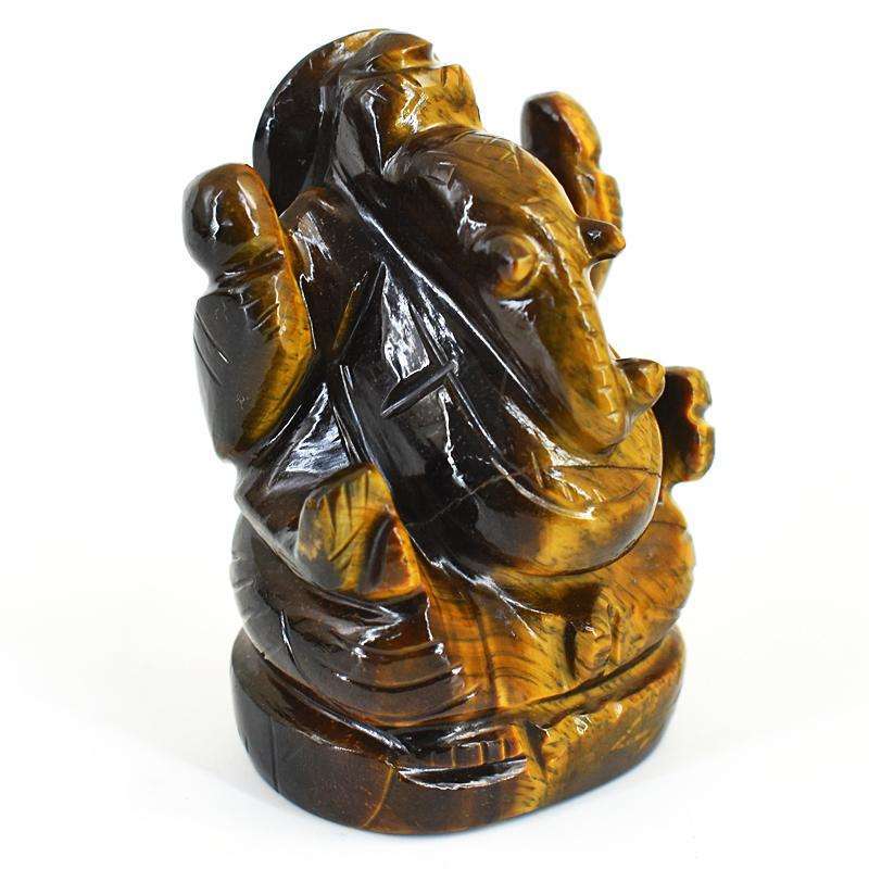 gemsmore:Exclusive Tiger Eye Hand Carved Genuine Crystal Gemstone Carving Lord Ganesha gemsmore:Exclusive Tiger Eye Hand Carved Genuine Crystal Gemstone Carving Lord Ganesha