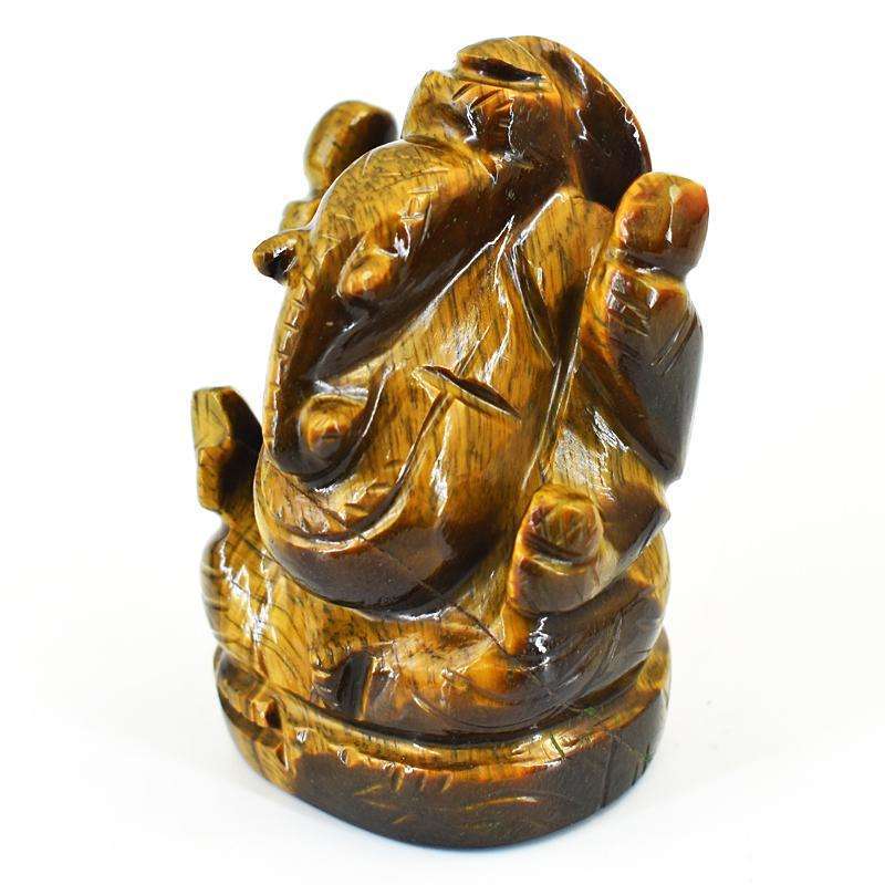 gemsmore:Exclusive Tiger Eye Hand Carved Genuine Crystal Gemstone Carving Lord Ganesha gemsmore:Exclusive Tiger Eye Hand Carved Genuine Crystal Gemstone Carving Lord Ganesha