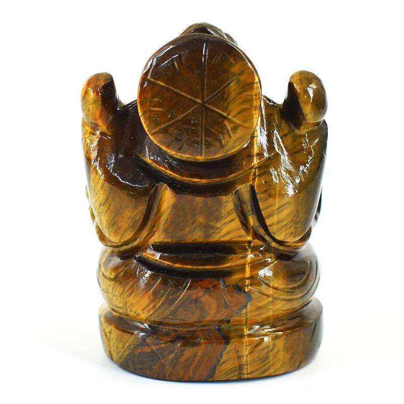 gemsmore:Exclusive Tiger Eye Hand Carved Genuine Crystal Gemstone Carving Lord Ganesha gemsmore:Exclusive Tiger Eye Hand Carved Genuine Crystal Gemstone Carving Lord Ganesha
