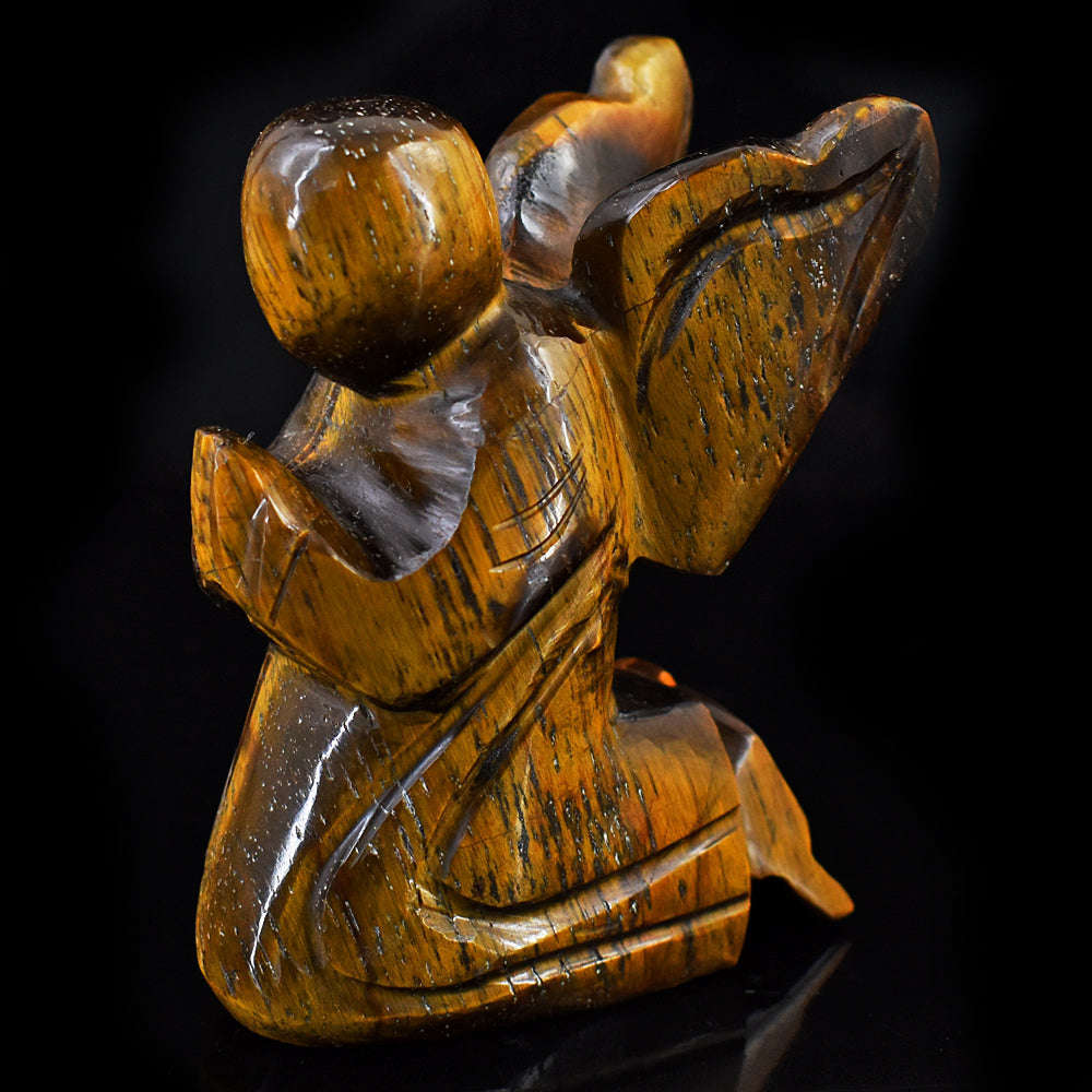 gemsmore:Exclusive Tiger Eye Hand Carved Genuine Crystal Gemstone Carving Praying Angel gemsmore:Exclusive Tiger Eye Hand Carved Genuine Crystal Gemstone Carving Praying Angel