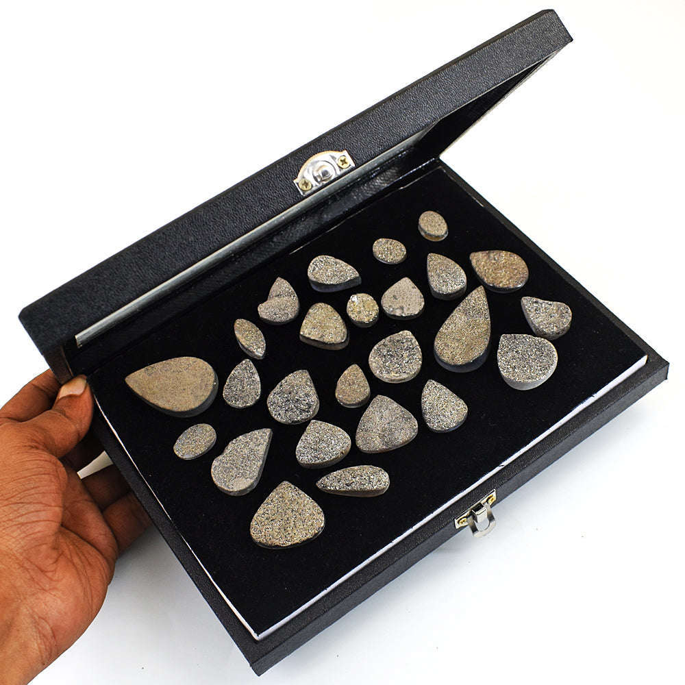 gemsmore:Exclusive Titanium Druzy Untreated Gemstone Cabochon Lot gemsmore:Exclusive Titanium Druzy Untreated Gemstone Cabochon Lot