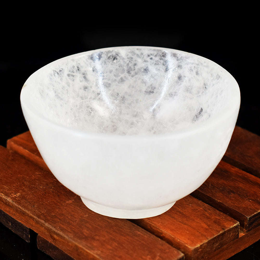 gemsmore:Exclusive White Quartz Hand Carved Genuine Crystal Gemstone Carving Healing Bowl gemsmore:Exclusive White Quartz Hand Carved Genuine Crystal Gemstone Carving Healing Bowl