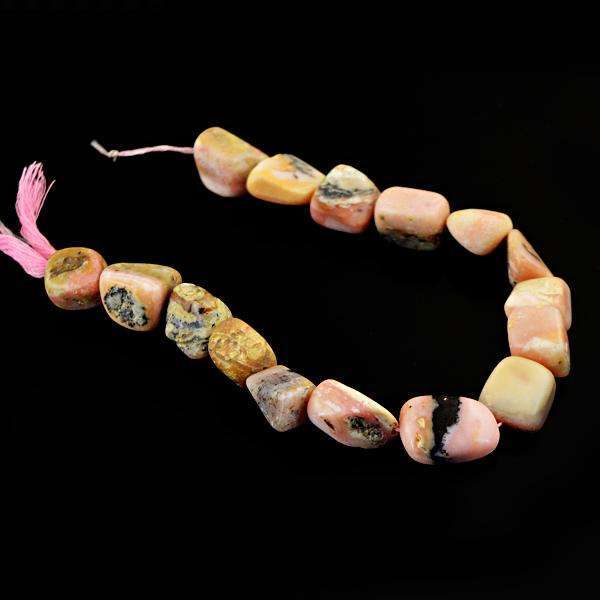 gemsmore:Beautiful Pink Australian Opal Drilled Beads Strand