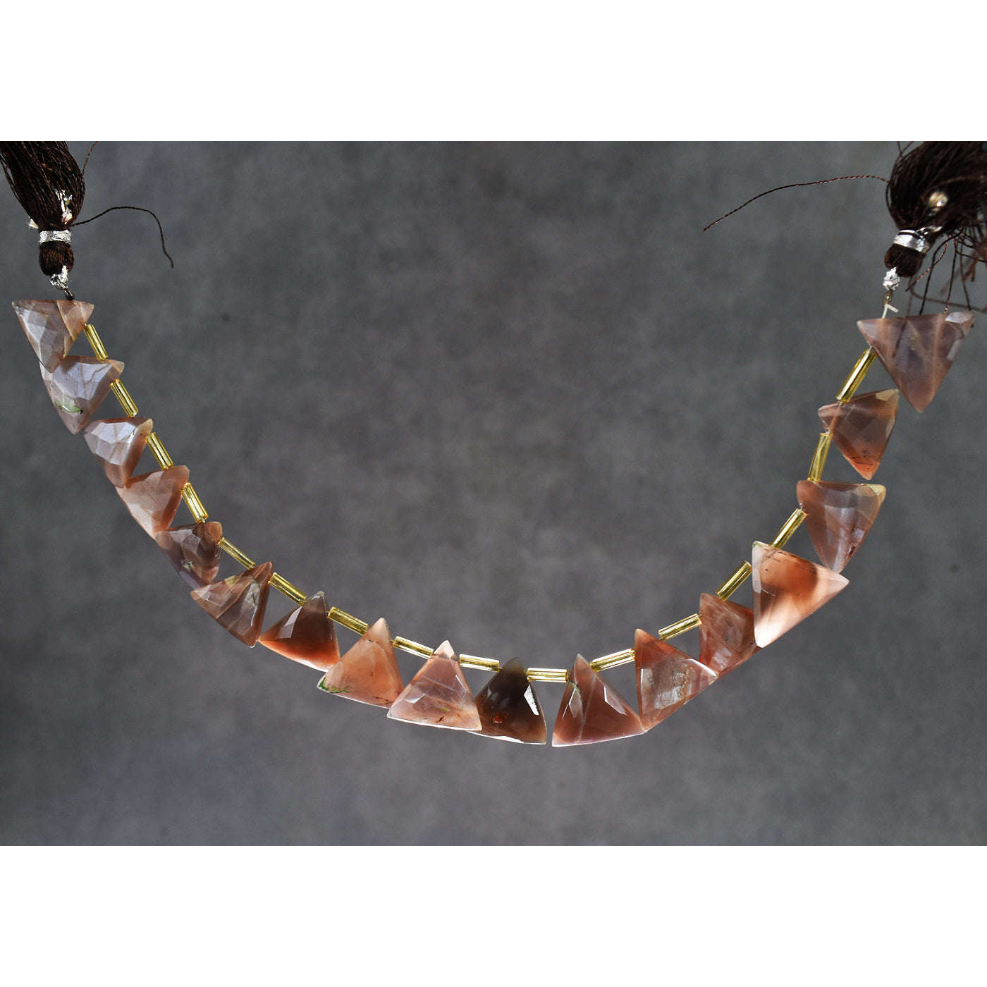 gemsmore:Genuine 127 Carats 08 Inches Chocolate Moonstone Faceted Beads Strand gemsmore:Genuine 127 Carats 08 Inches Chocolate Moonstone Faceted Beads Strand